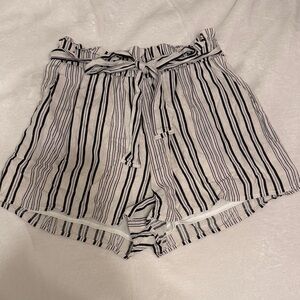 Altar'd State Black and White Striped High Waist Shorts